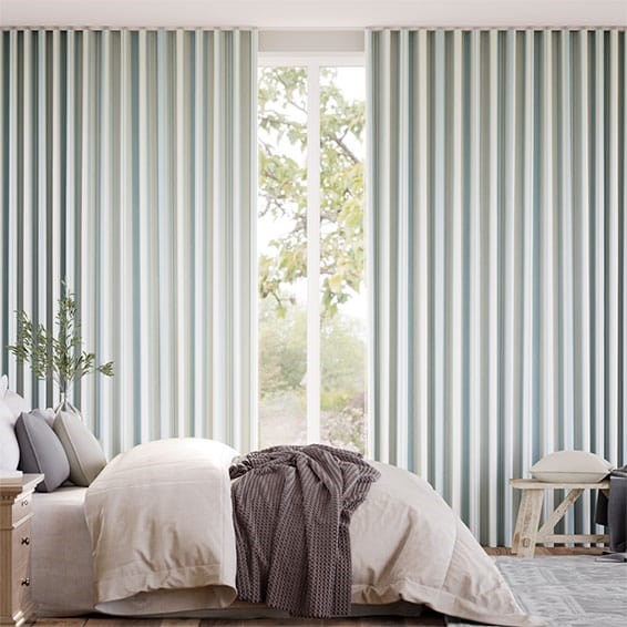 Tendaggi Azzurro Righe Soft