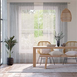 TOPICK TLS Tenda con occhielli, Poliestere, bianco, 140 x 225 cm