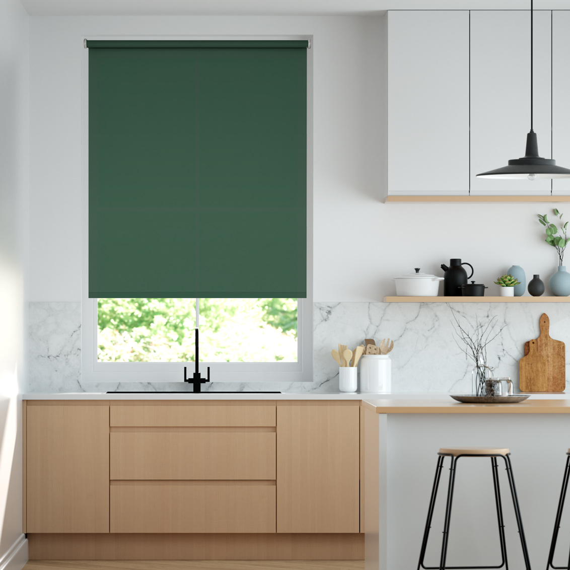 Tenda a rullo Avalon Verde Scuro Motorizzata SmartView