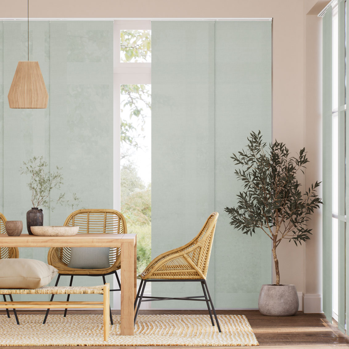 Tenda A Pannello Lino Bijou Salvia Light