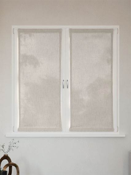 Lino Bijou Greige Cafe Curtain anteprima immagine