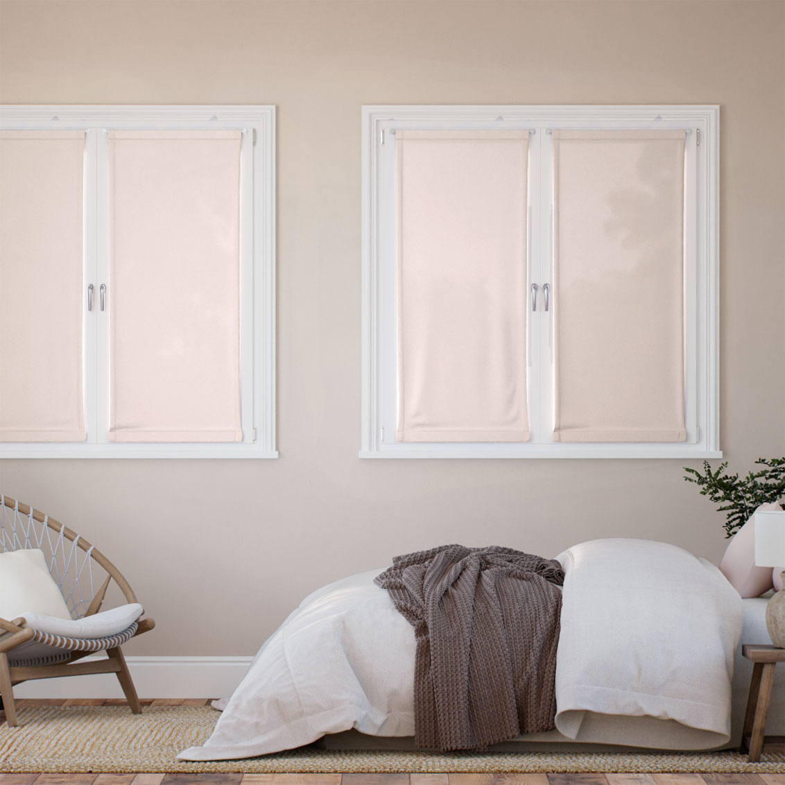 Tendina a vetro Lino Bijou Rosa Vintage