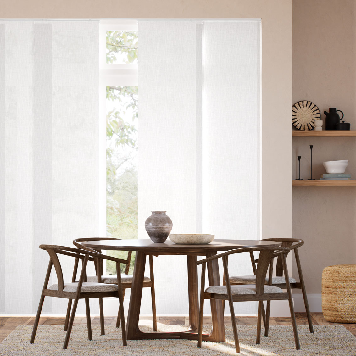 Tenda A Pannello Lino Bijou Bianco Neve