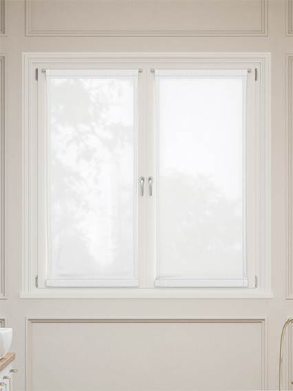Lino Bijou Bianco Neve Cafe Curtain anteprima immagine