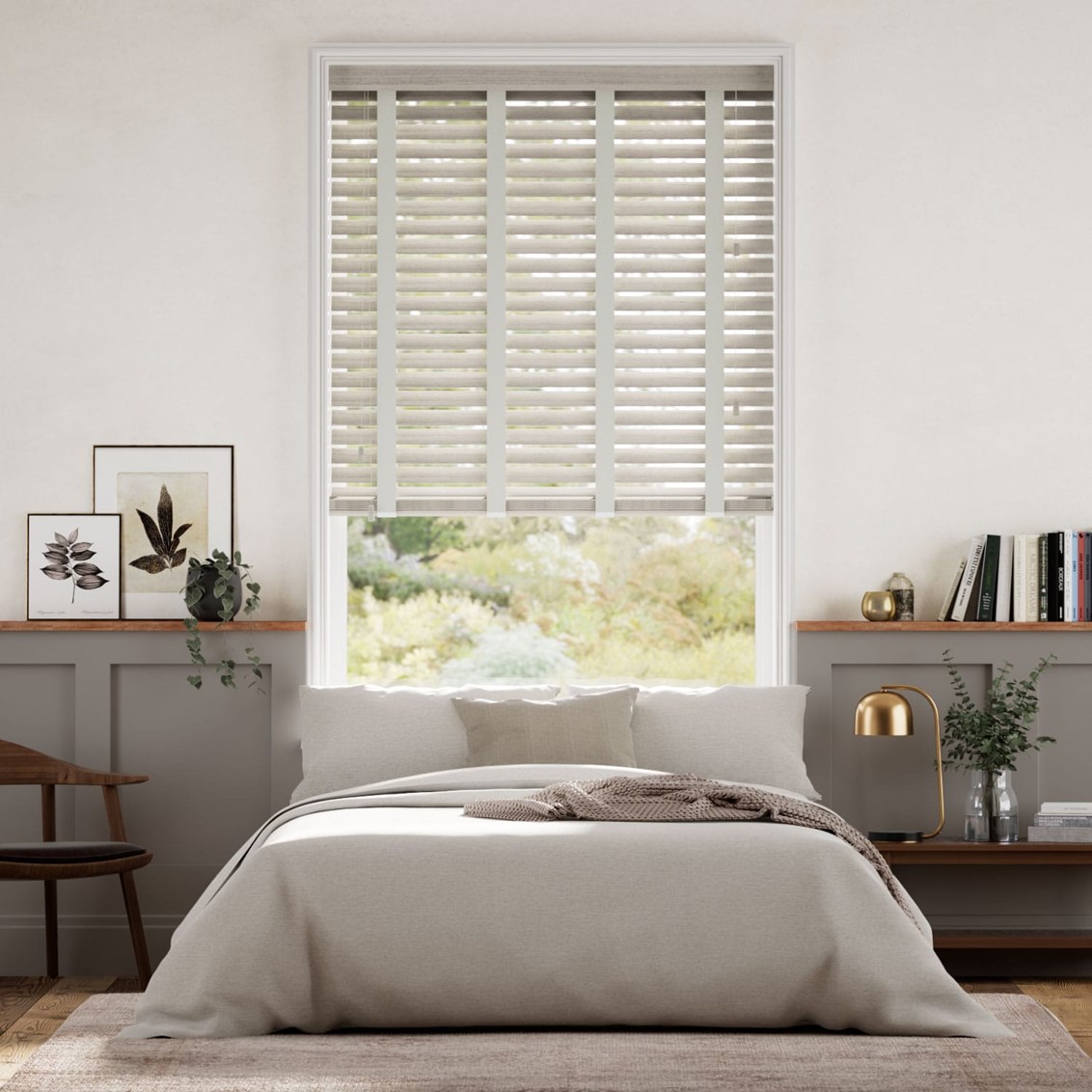 Veneziana effetto legno PVC Bianco Granito e Greige
