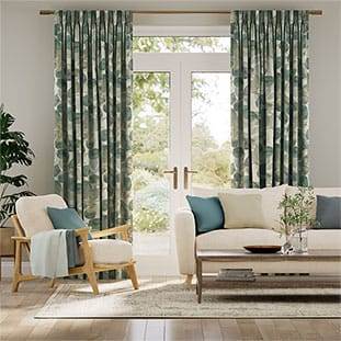 Acquerello Lino Autunno Verde Tendaggi anteprima immagine