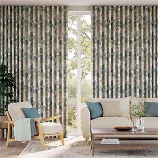 Acquerello Lino Autunno Verde Tendaggi anteprima immagine