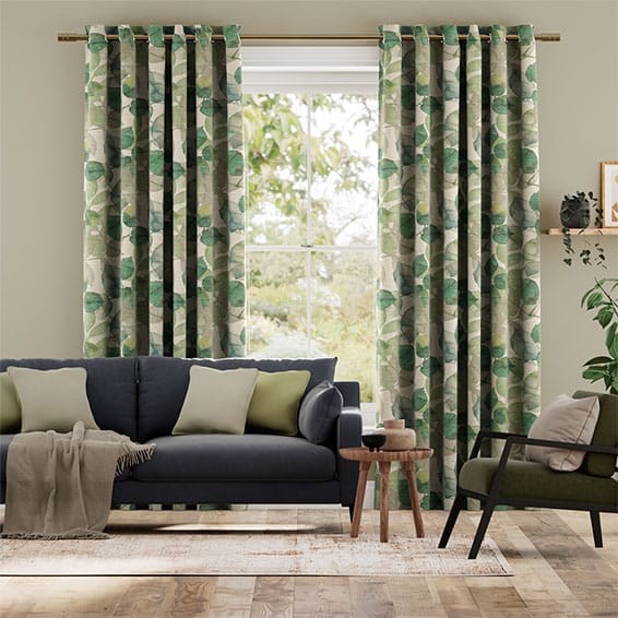 Tendaggi Acquerello Lino Autunno Verde Chiaro