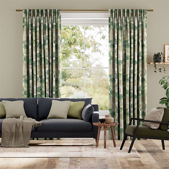 Tendaggi Acquerello Lino Autunno Verde Chiaro
