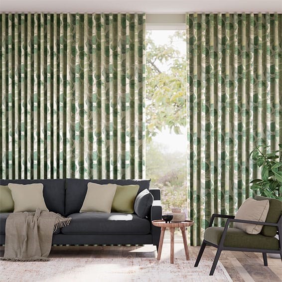 Tendaggi Acquerello Lino Autunno Verde Chiaro