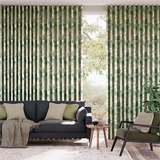 Acquerello Lino Autunno Verde Chiaro Tendaggi anteprima immagine