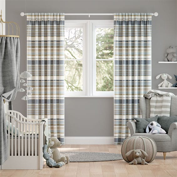 Tendaggi Righe Calcutta Blu