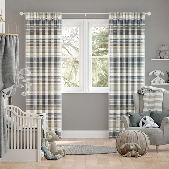 Tendaggi Righe Calcutta Blu