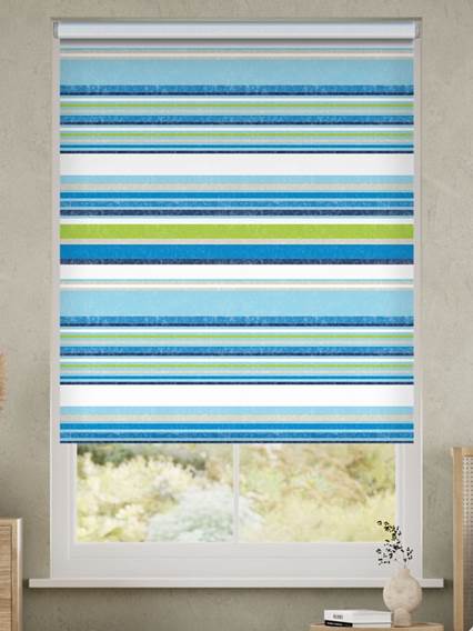 Gira Facile Righe Calcutta Lago Blu Tende a rullo anteprima immagine