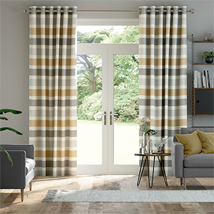 Cardigan Righe Lino Giallo Tende a bastone anteprima immagine