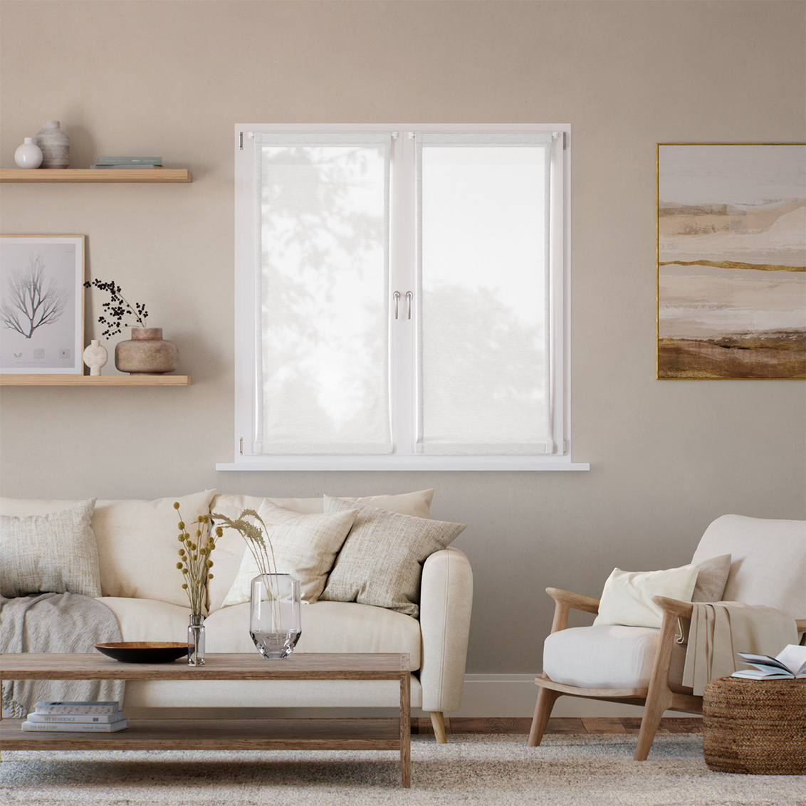 Tendina a vetro Voile Gesso