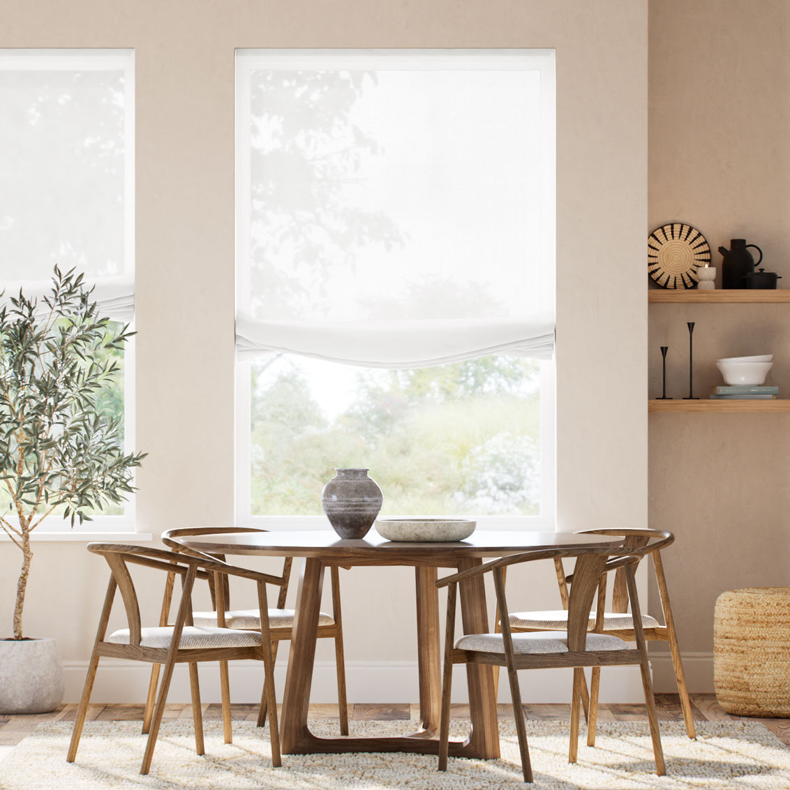 Tenda A Pacchetto Aggancia Facile Voile Chiffon Bianco Arricciata