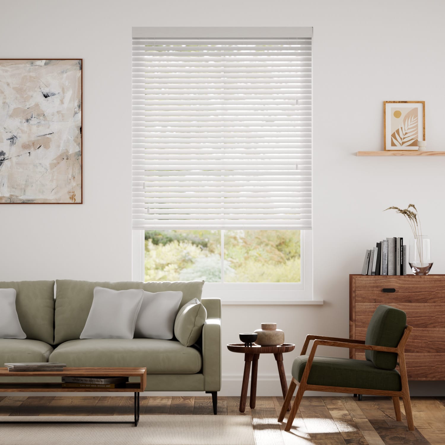 Veneziana in legno Aggancia Facile Bamboo Neve