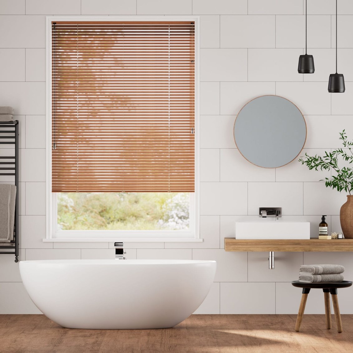 Veneziana in Alluminio Clic Facile Effetto Legno Sequoia