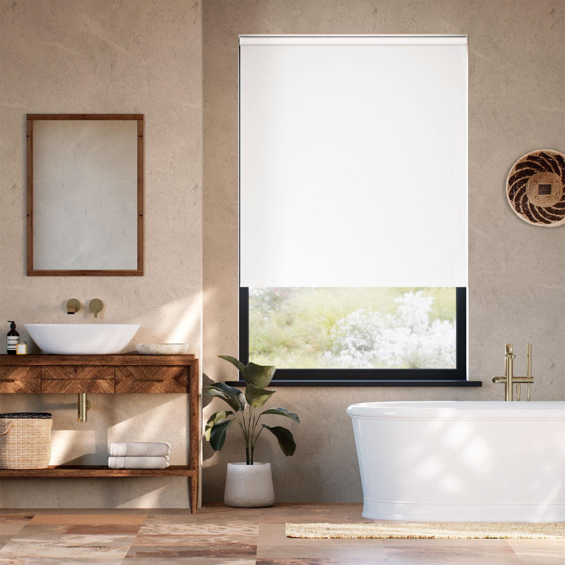 Roller Blind Como Oscurante Bianco
