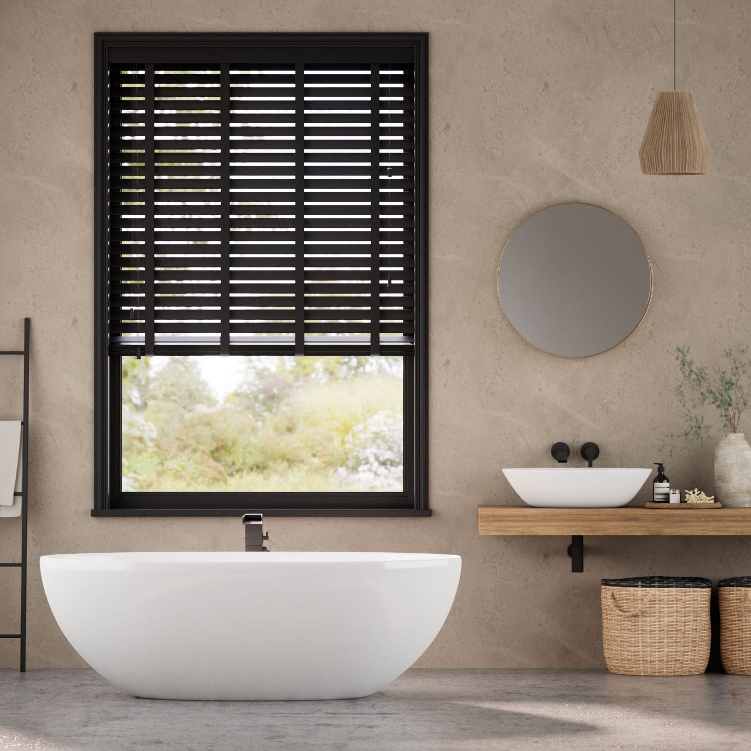 Veneziana in legno Mezzanotte e Nero Intenso 