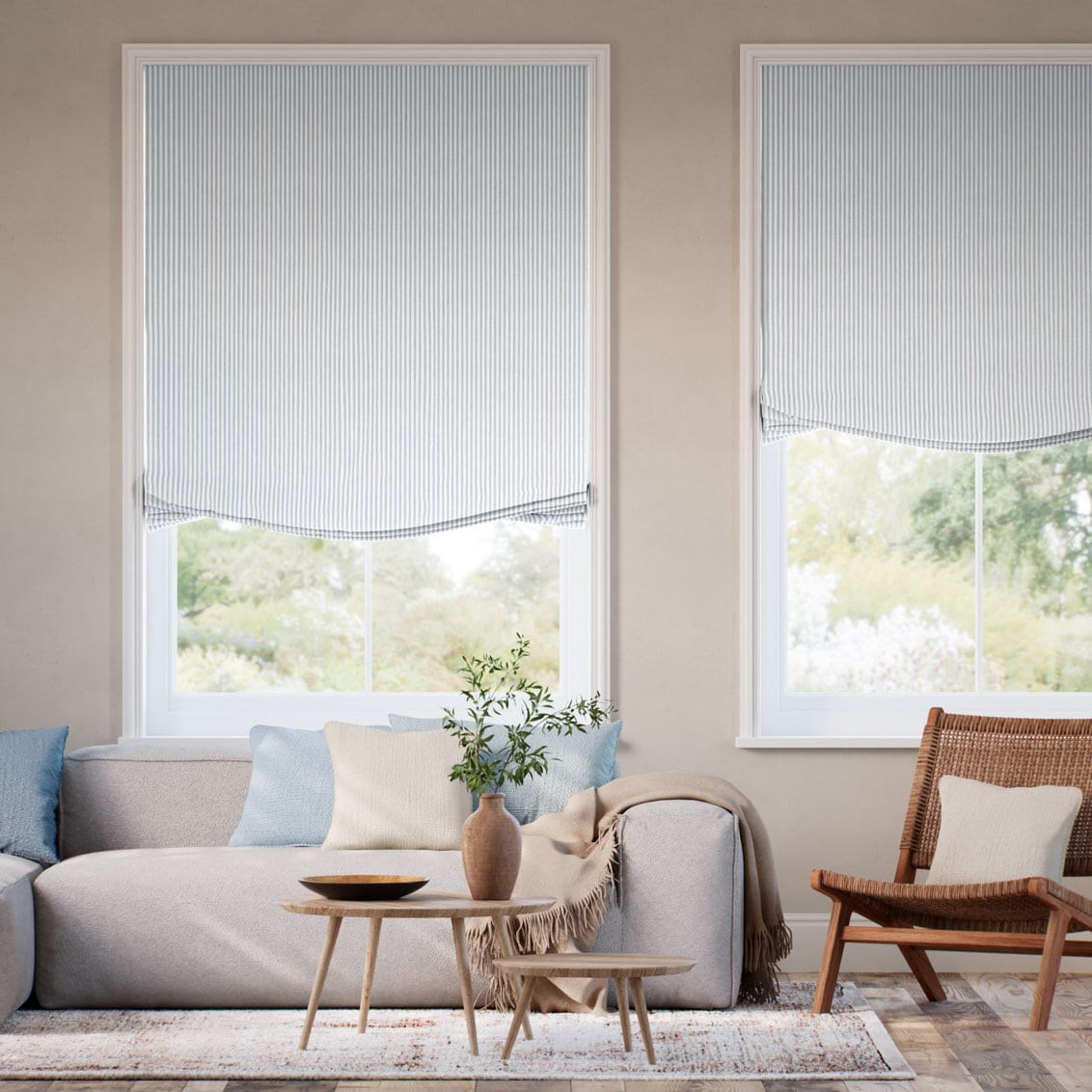 Tenda A Pacchetto Devon Righine Azzurro Morbida