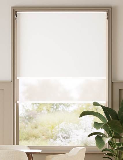 Doppio Rullo Classic Bianco Latte Double Roller Blind anteprima immagine
