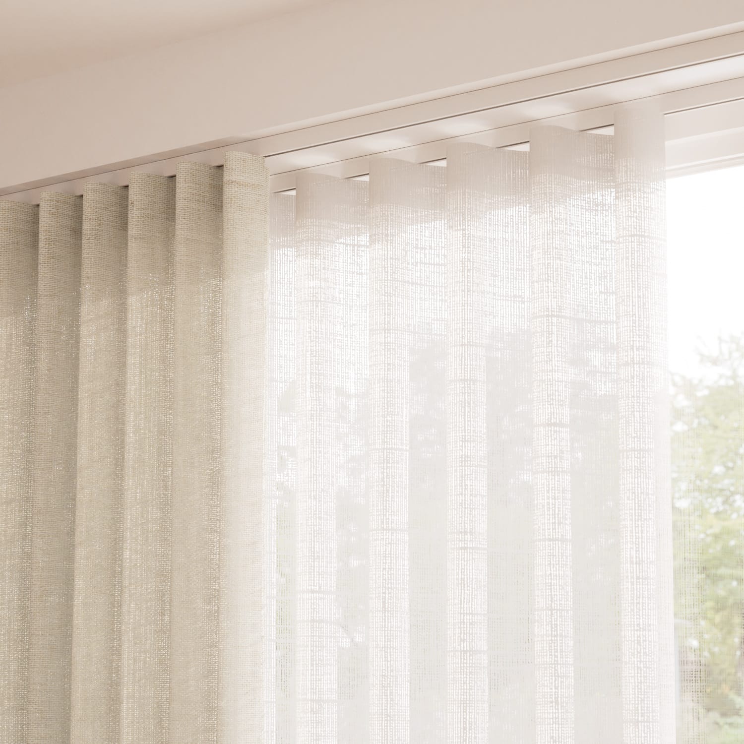 Tenda da patio LxA/60x120CM in poliestere trasparente, ricamo gufo grigio con pompon, tende