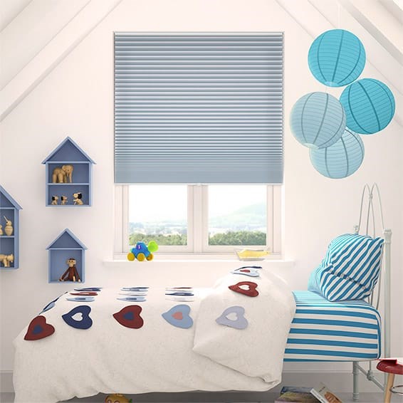 Tenda Plissettata Plissé Oscurante Senza Fili Baby Blu