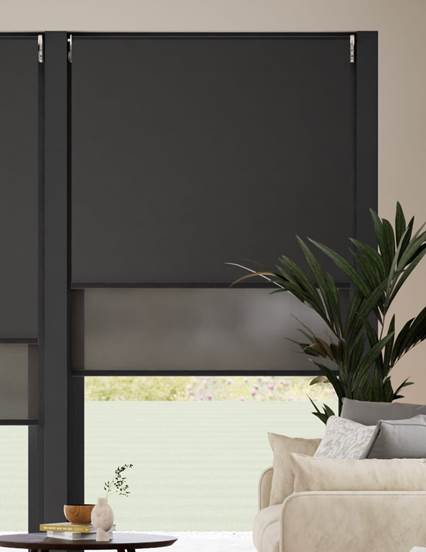 Doppio Rullo Eclipse Grigio Scuro & Ardesia Double Roller Blind anteprima immagine