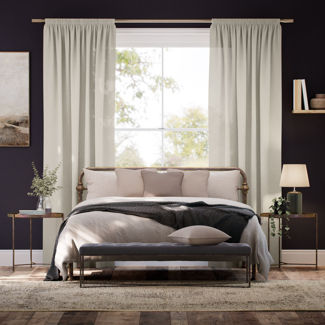Tendaggi 100% Lino Beige