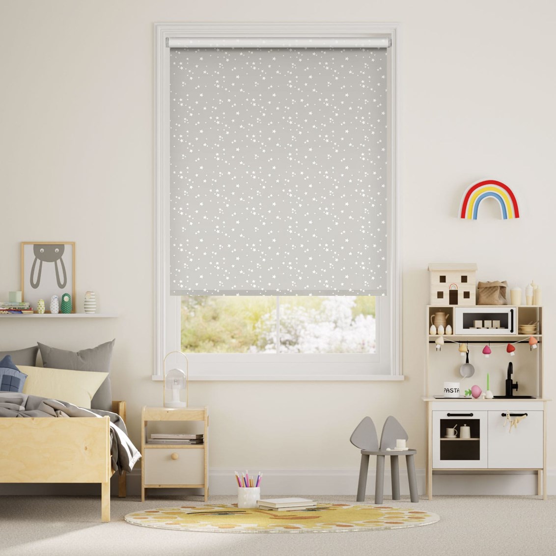 Tenda a rullo Polvere di Stelle Beige Motorizzata SmartView