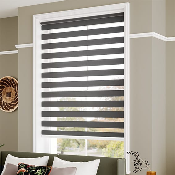 Tenda Zebra Giorno E Notte - Avvolgibile In Alluminio, Tessuto A Righe Doppio Strato, 145x? Cm, Marrone Scuro, Sicura Per Bambini