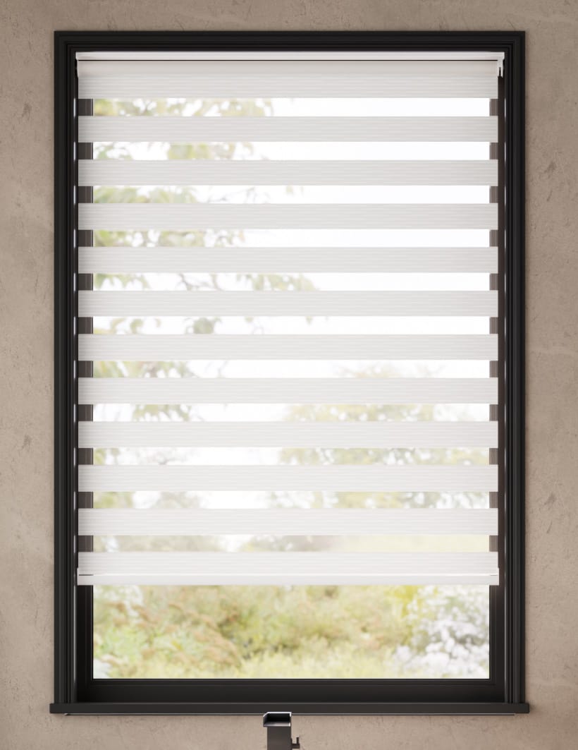 Giorno & Notte Ombre Zebra Luxe Bianco Jacquard Enjoy Roller Blind anteprima immagine