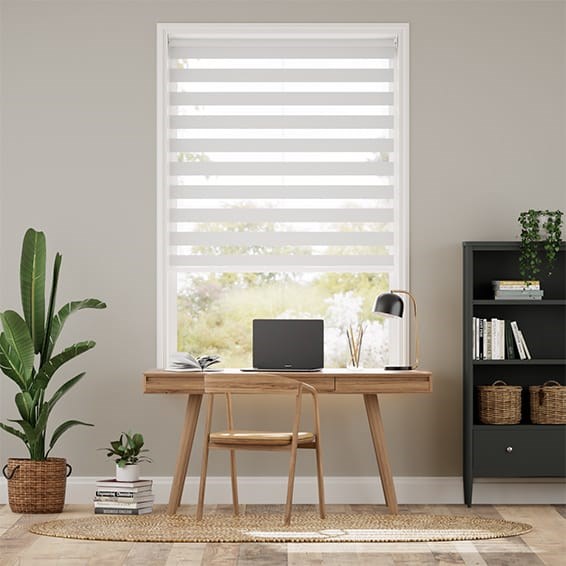 Tenda a rullo Giorno & Notte Ombre Zebra Luxe Grigio Chiaro