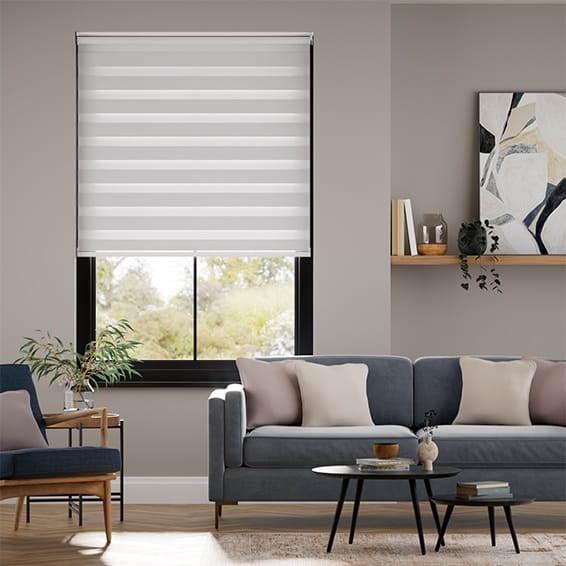 STRMAX Easy Fix Zebra Tenda a rullo, giorno e notte tende con accessori di installazione (colore: grigio chiaro, dimensioni: 1,4 x 1,65 m