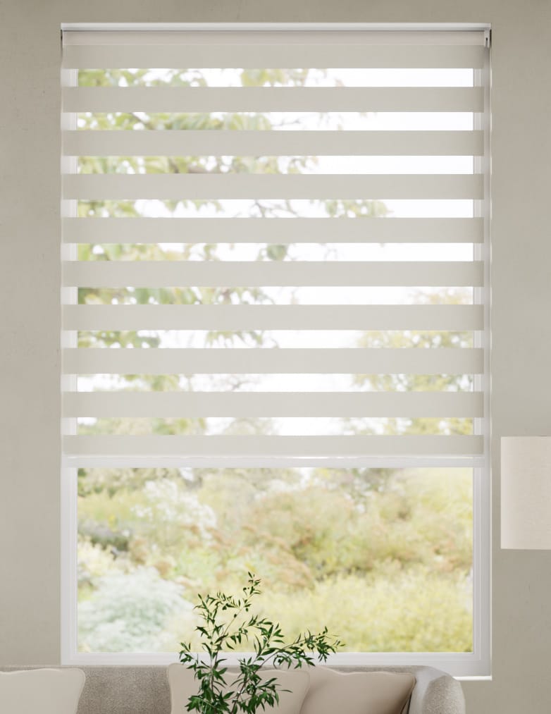 Giorno & Notte Ombre Zebra Luxe Grigio Perla Enjoy Roller Blind anteprima immagine
