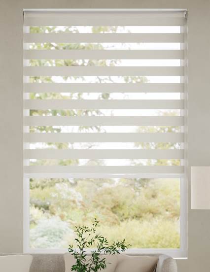 Giorno & Notte Ombre Zebra Luxe Grigio Perla Enjoy Roller Blind anteprima immagine