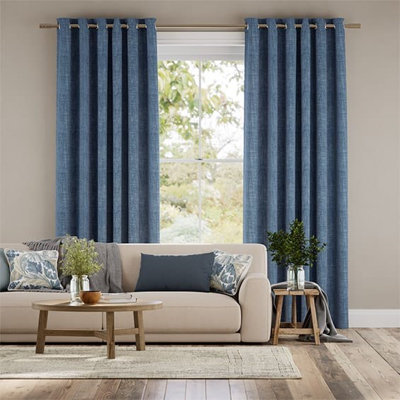 Tendaggi Lino Eternity Blu Oceano