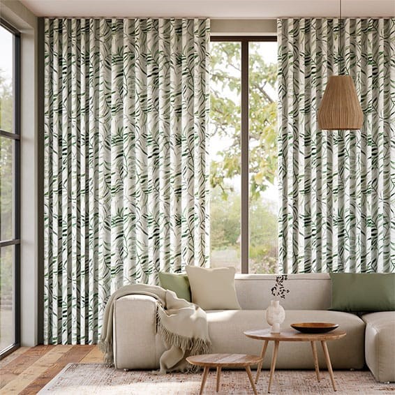 Tendaggi Kenzia Lino Verde Giungla
