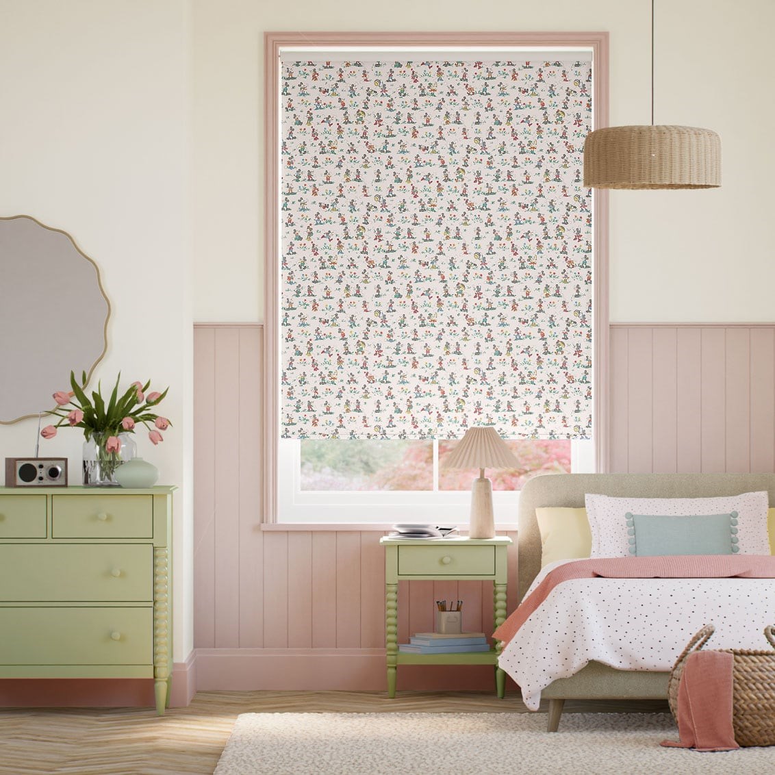 Tenda A Rullo Topolino & Minnie Oscurante Blush