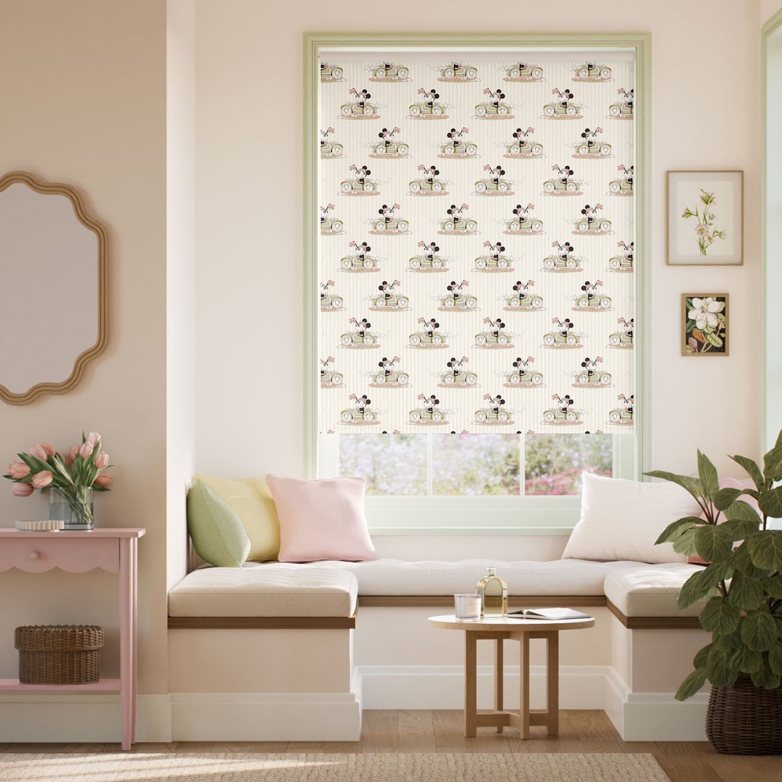 Tenda A Rullo Minnie Mouse Oscurante Naturale