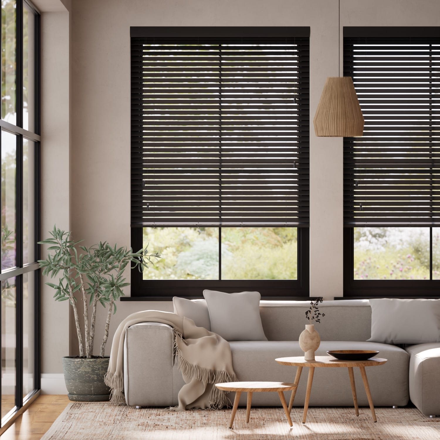 Veneziana in legno Carbone - 25mm 