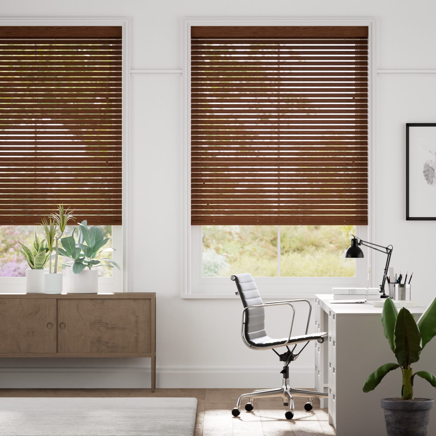 Veneziana in legno Marrone Scuro Naturale - 25mm 