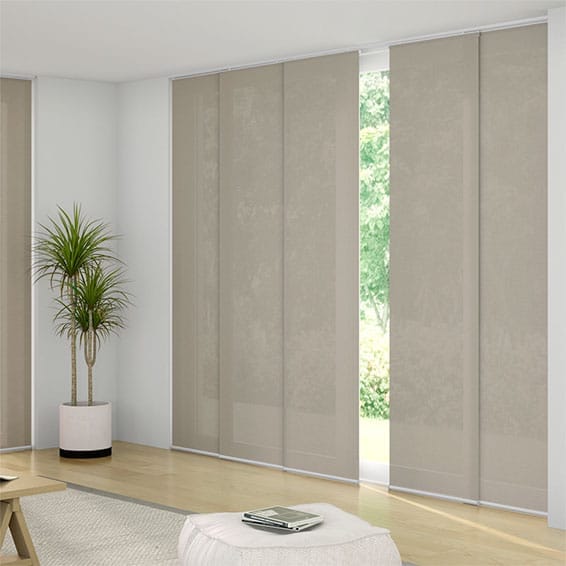 Tenda A Pannello Opaca 60x245 Cm - Color Crema - 100% Poliestere - Con Binario E Peso - Divisorio Per Ambienti O Decorazione Finestre - 4