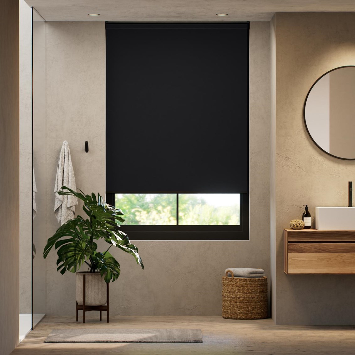 Tenda A Rullo Siviglia Premium Oscurante Nero
