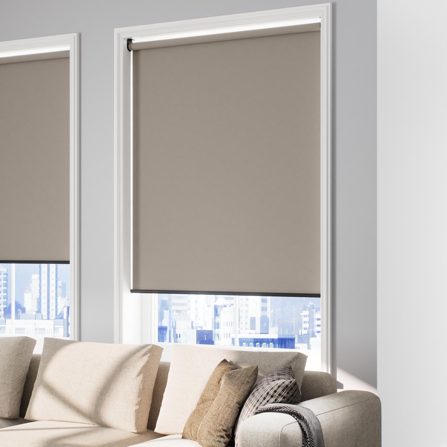Tenda Belga Velata Exclusive Home, Color Taupe, Con Lacci Regolabili, Tasca Per Asta Fino A 3,8 Cm, 150x153 Cm, Effetto Lino - 2