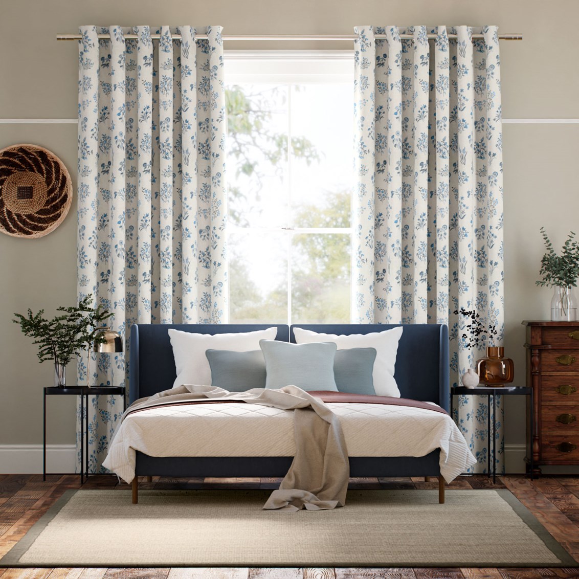 Tendaggi Shepherdly Meadow Blu Elettrico