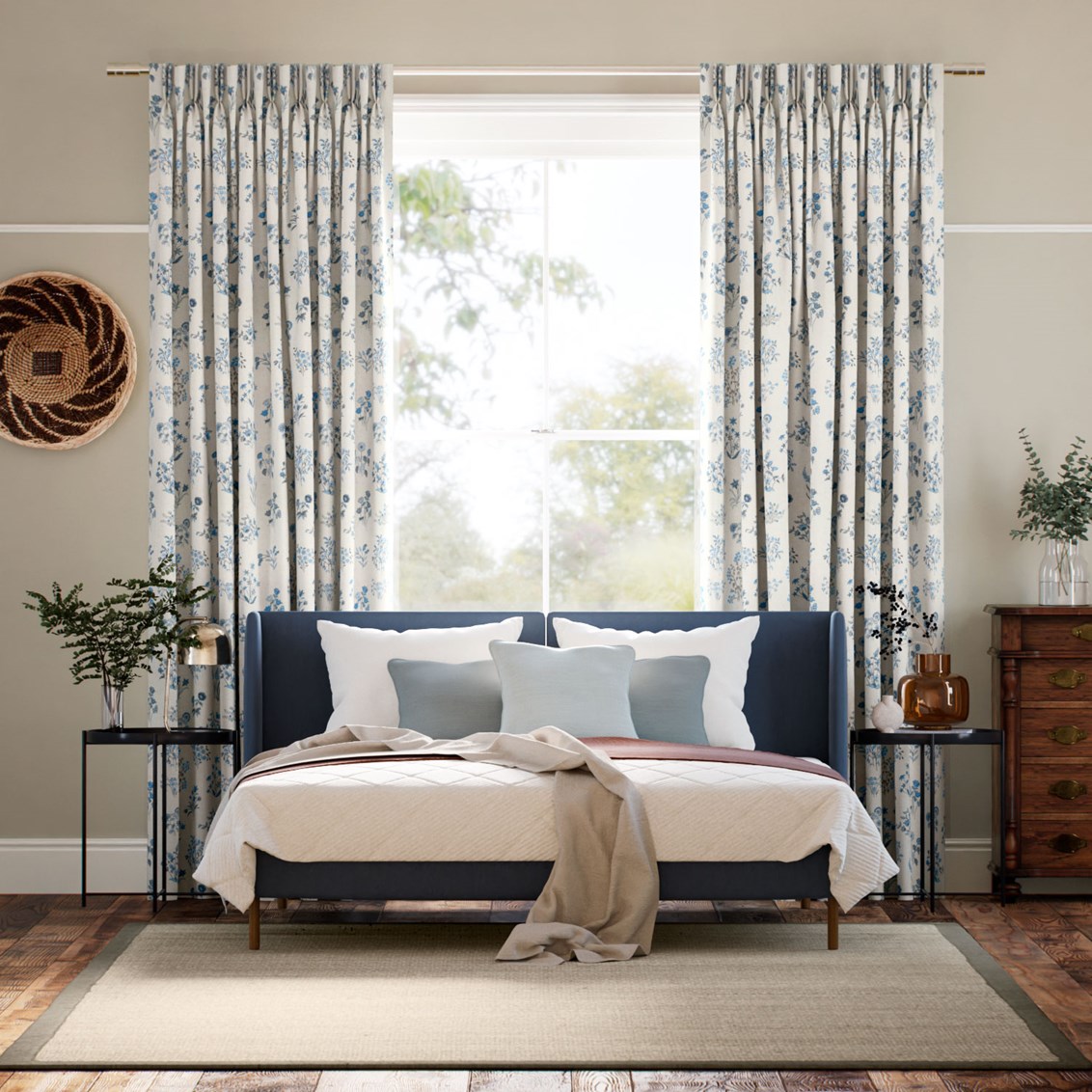 Tendaggi Shepherdly Meadow Blu Elettrico