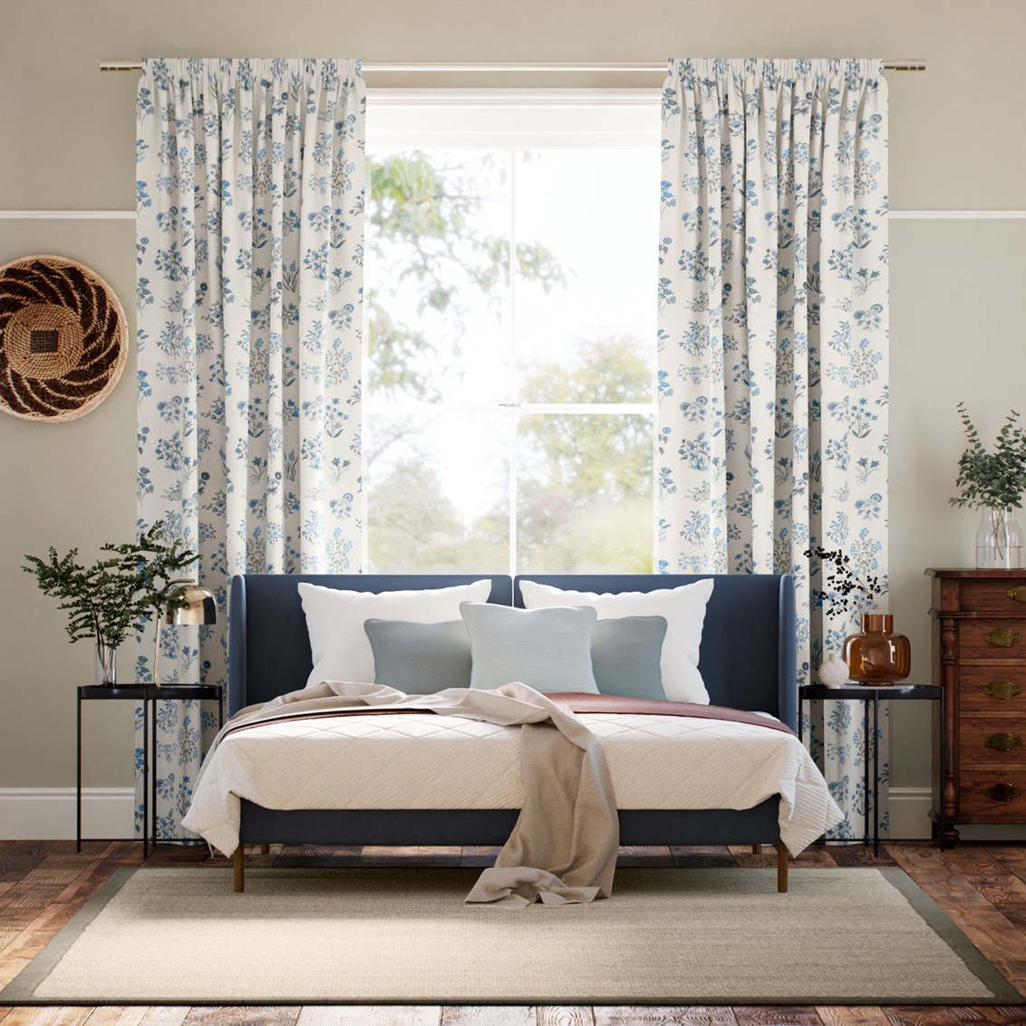 Tendaggi Shepherdly Meadow Blu Elettrico